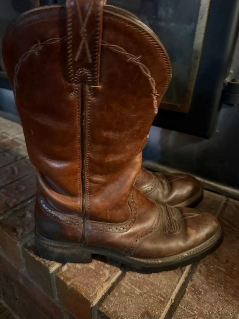 Twisted X Chestnut Brown Leather Pull-On Western Boots